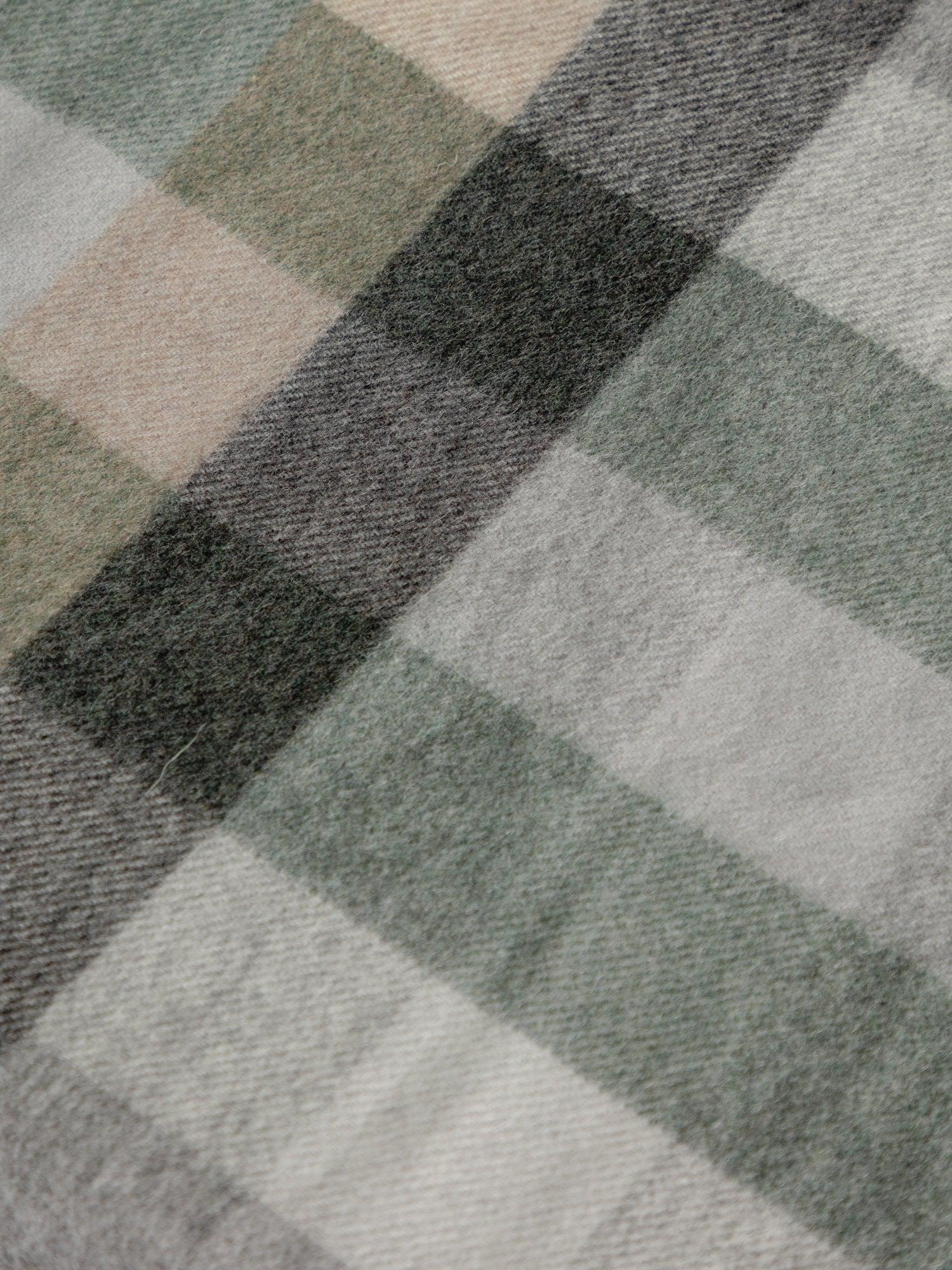 The Cashmere Check Scarf - Moss Green Check - Image 4
