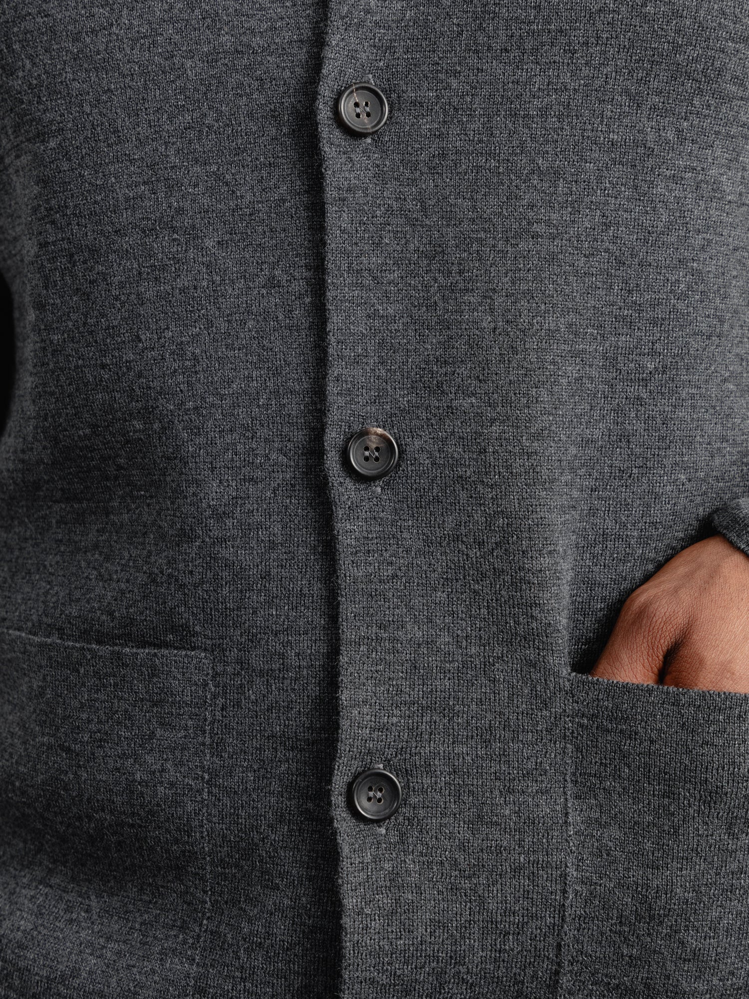 The Merino Knitted Jacket - Charcoal - Image 5