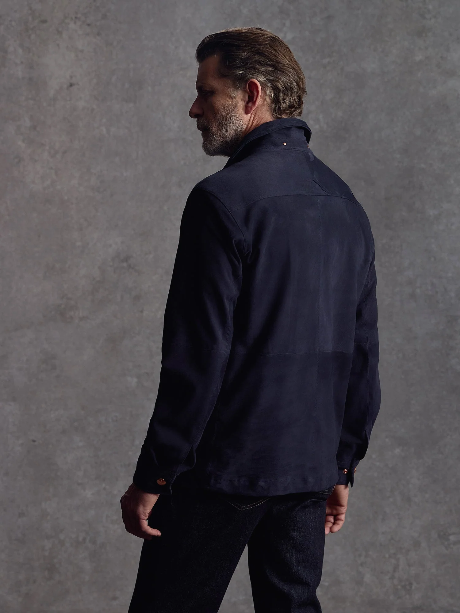 The Shadow Suede Overshirt - Navy - Image 6