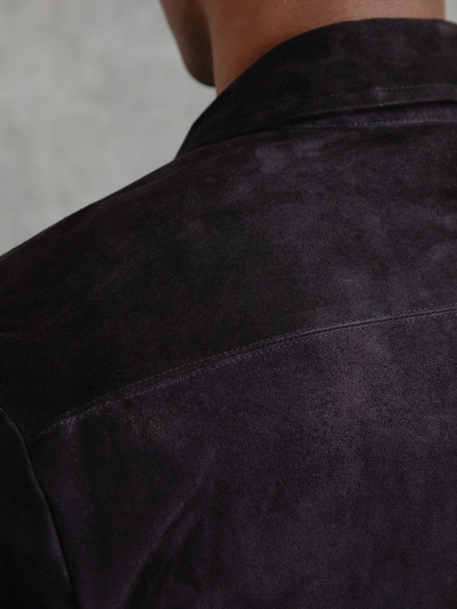 The Suede Studded Overshirt - Midnight - Image 4