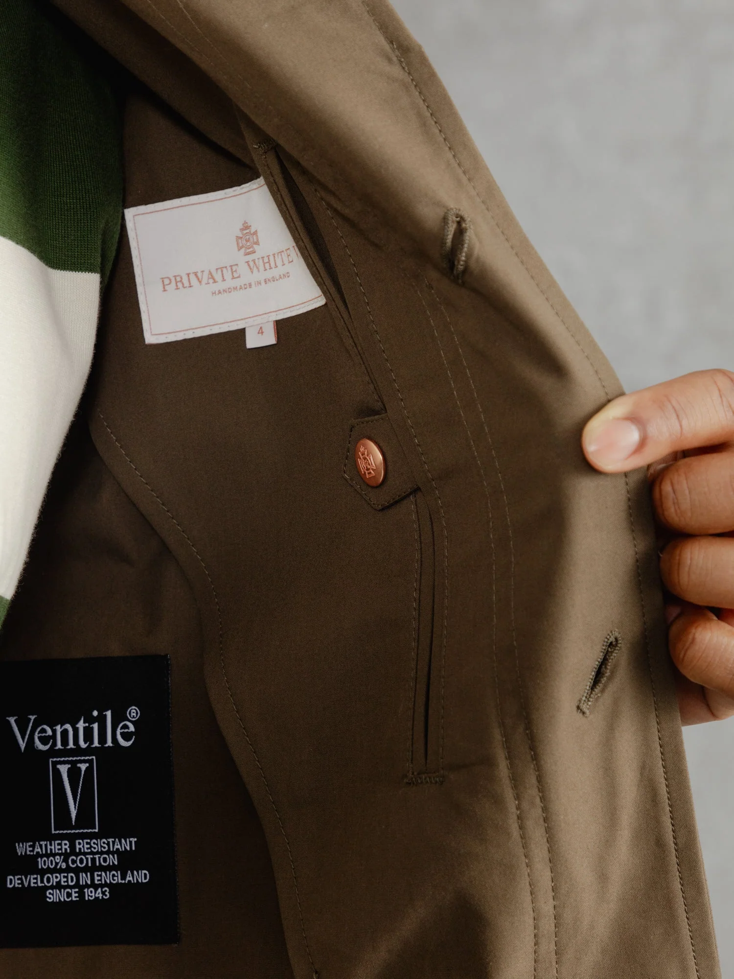 The Ventile® Raglan Raincoat - Leather - Image 5