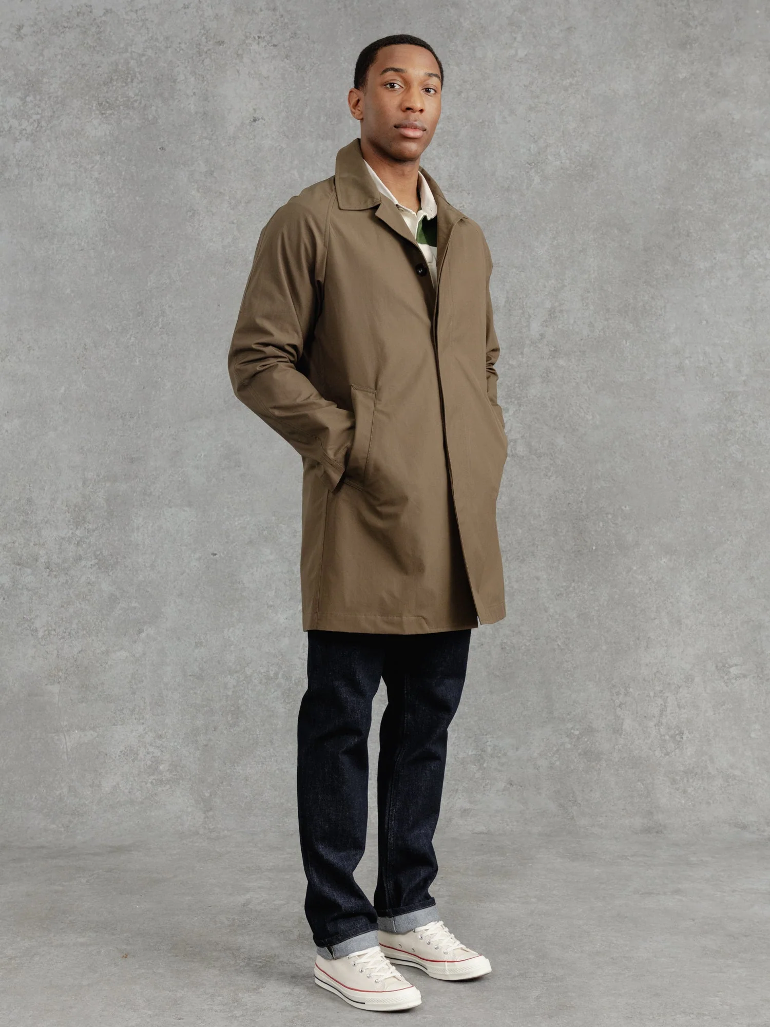 The Ventile® Raglan Raincoat - Leather - Image 7