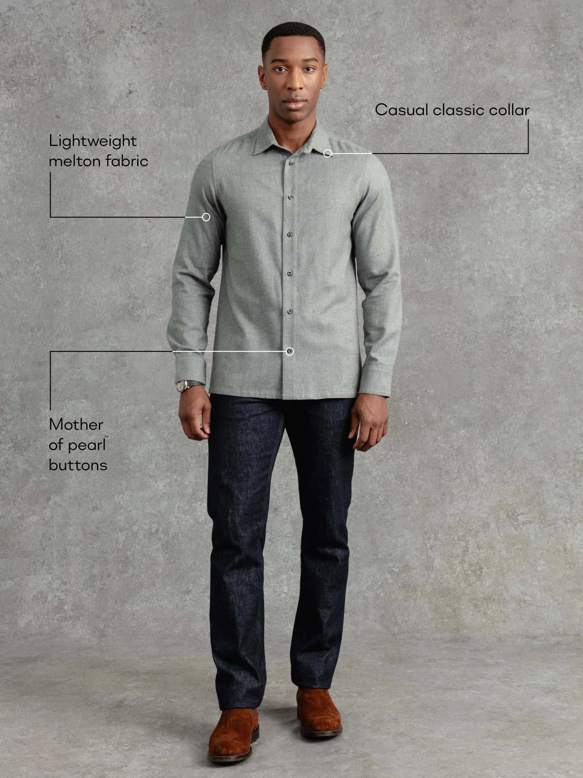 The Victor Melton Shirt - Cobble Grey - Image 2