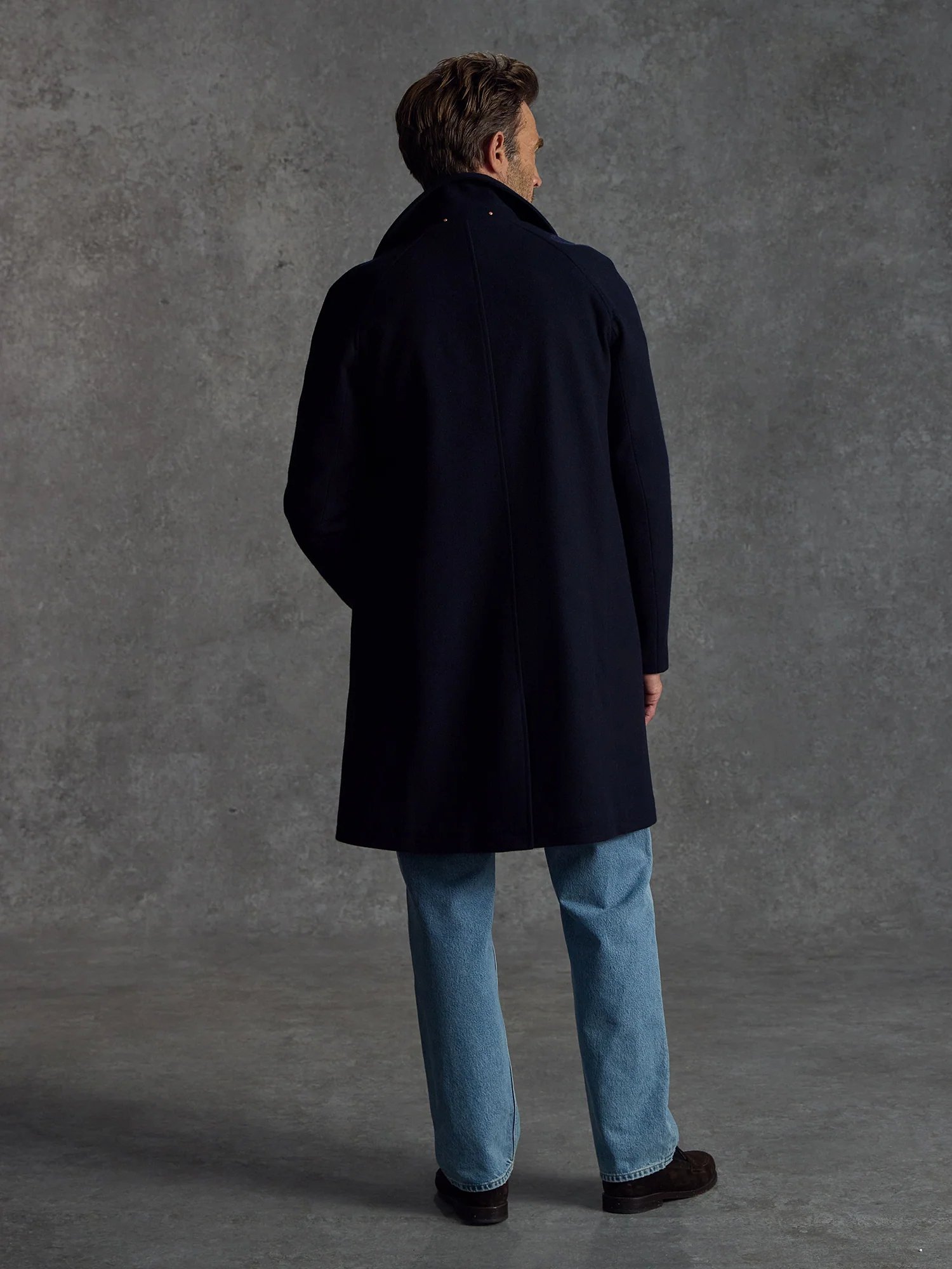The Woollen Crew Coat - Navy - Image 4